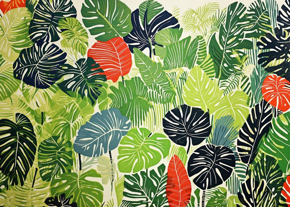 Tropical leaves nature tropics pattern. AI generated Image by rawpixel.