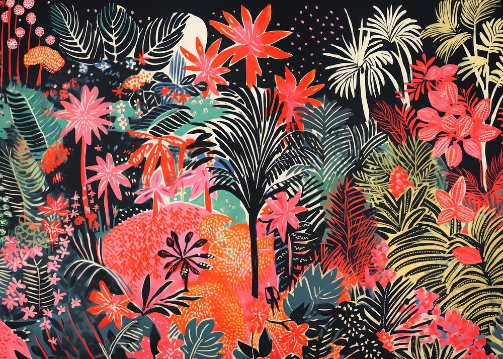 Tropical party pattern nature backgrounds. AI generated Image by rawpixel.