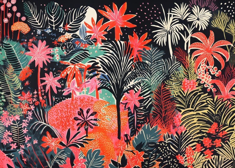 Tropical party pattern nature backgrounds. AI generated Image by rawpixel.