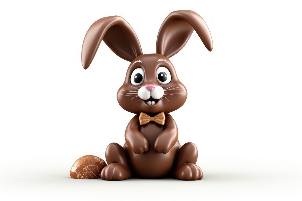 Easter bunny chocolate white background representation. AI generated Image by rawpixel.