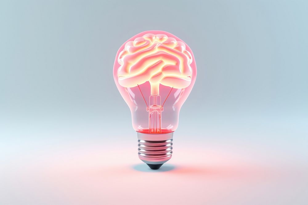Light lightbulb brain illuminated. AI generated Image by rawpixel.