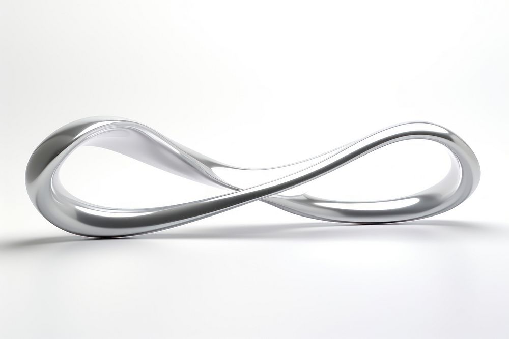 An abstract curve line silver shape white. AI generated Image by rawpixel.