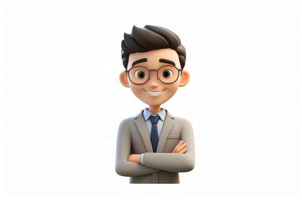 Young businessman cartoon adult white background. AI generated Image by rawpixel.