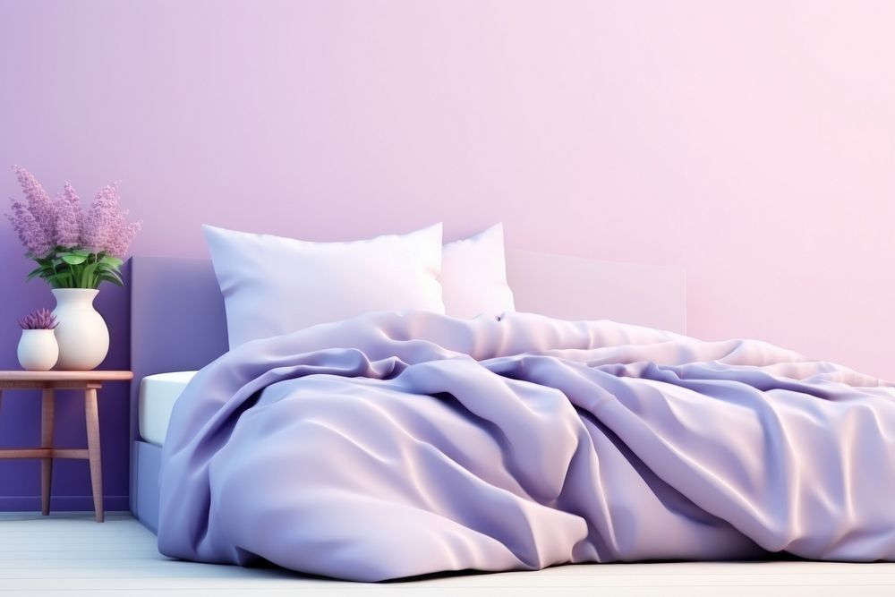 Bed furniture cushion blanket. AI generated Image by rawpixel.