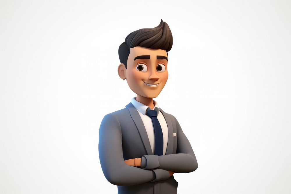 Businessman cartoon white background technology. AI generated Image by rawpixel.