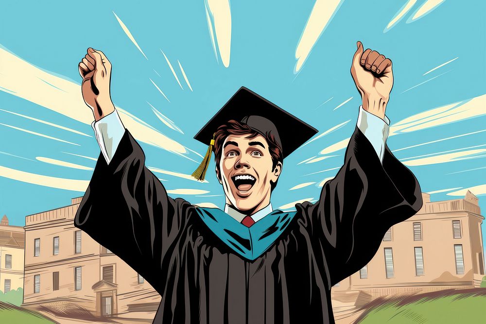 Graduated from university Celebration celebration graduation adult. AI generated Image by rawpixel.