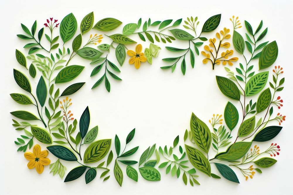 Green leaves pattern flower wreath. AI generated Image by rawpixel.