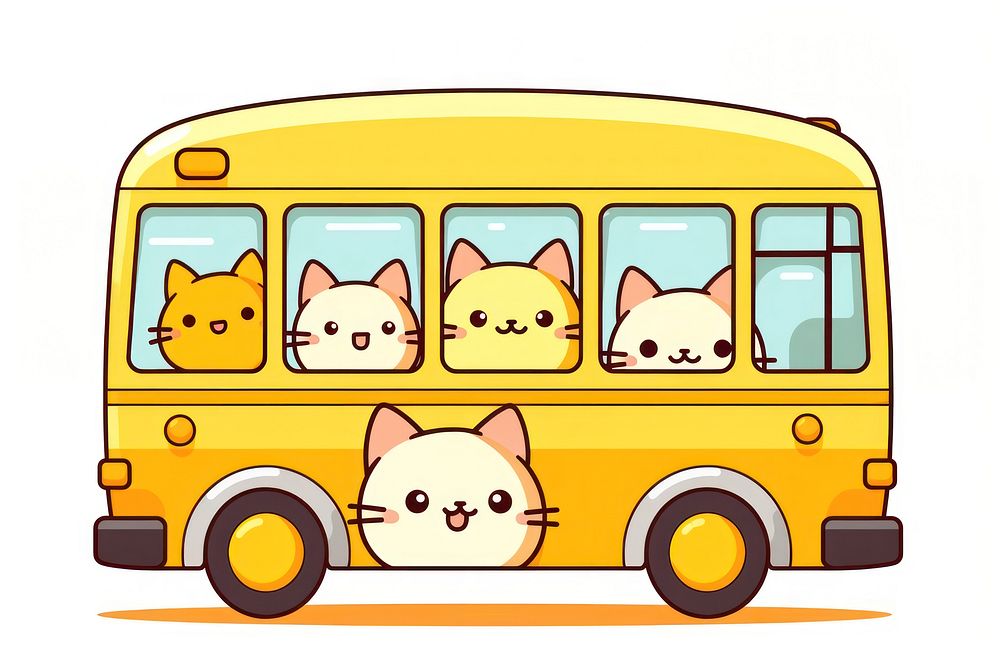Cat on a bus vehicle mammal pet. AI generated Image by rawpixel.