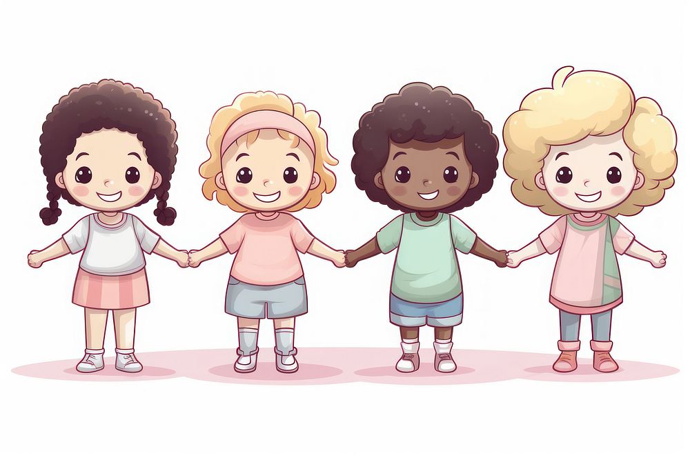 Diverse kids cartoon child cute. AI generated Image by rawpixel.