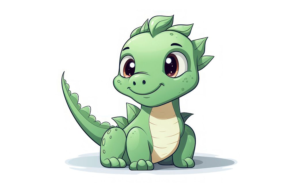 Dragon cartoon animal green. AI generated Image by rawpixel.