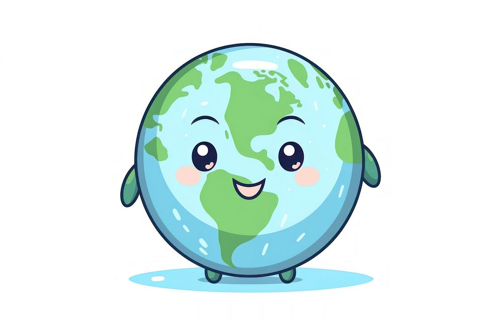 Earth cartoon planet space. AI generated Image by rawpixel.