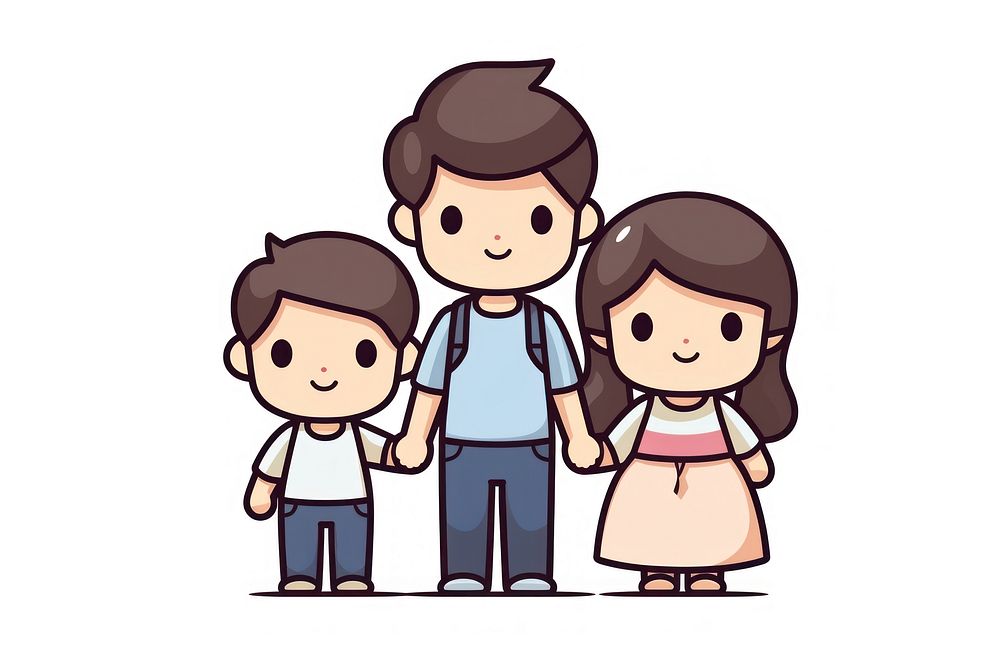 Family cartoon child baby. AI generated Image by rawpixel.