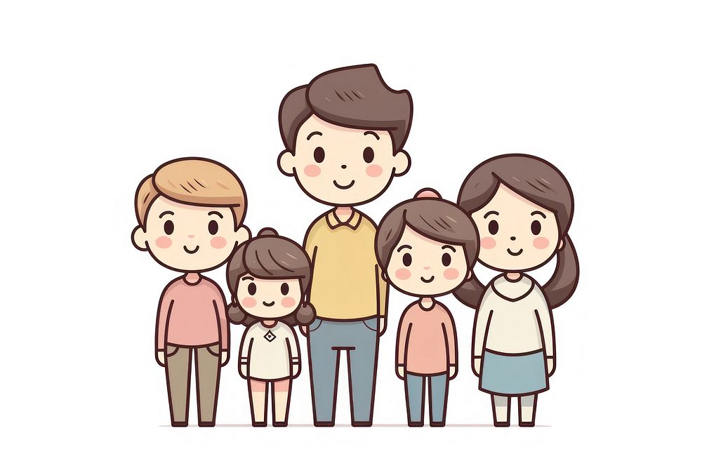 Family cartoon child cute. AI generated Image by rawpixel.