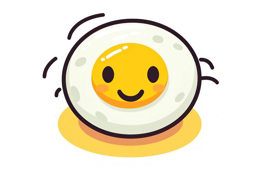Fried egg cartoon happiness emoticon. AI generated Image by rawpixel.