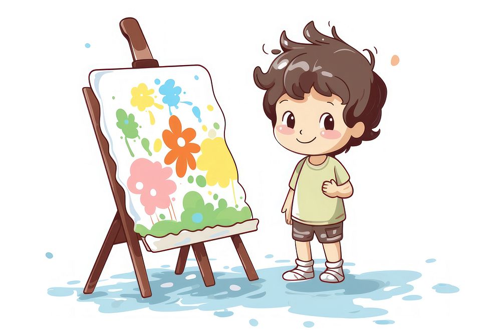 Kid painting art drawing cartoon. AI generated Image by rawpixel.