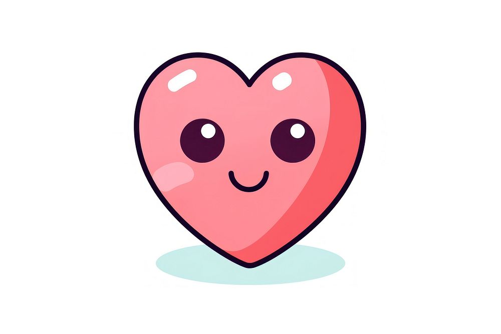 Heart cartoon line face. AI generated Image by rawpixel.