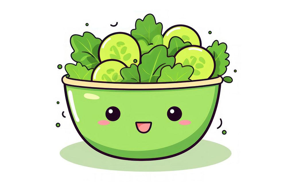 Salad vegetable lettuce cartoon. AI generated Image by rawpixel.