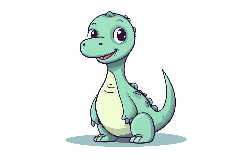 Plesiosaurus dinosaur cartoon animal cute. AI generated Image by rawpixel.