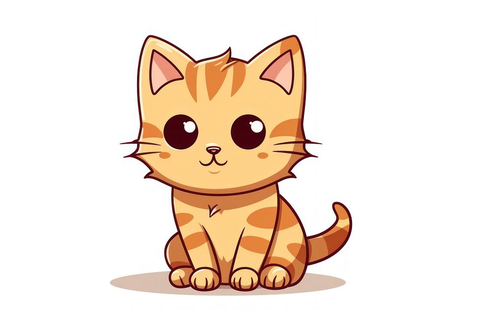 Tabby cat cartoon animal mammal. AI generated Image by rawpixel.