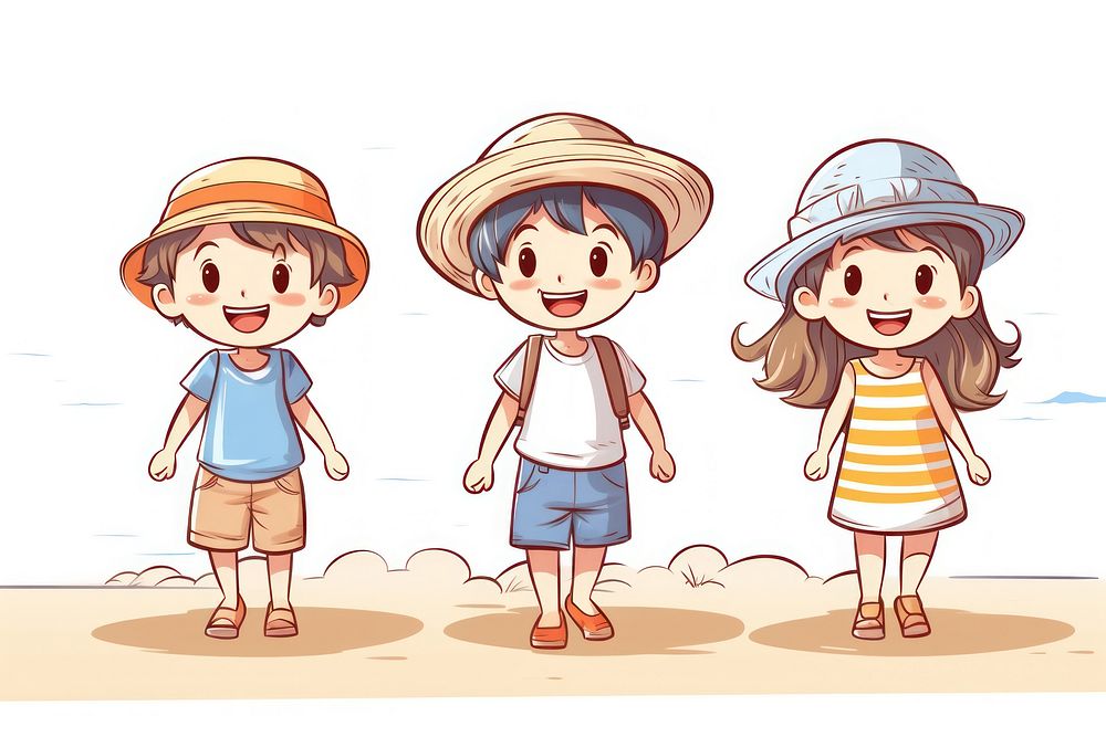 Vacation cartoon child cute. AI generated Image by rawpixel.