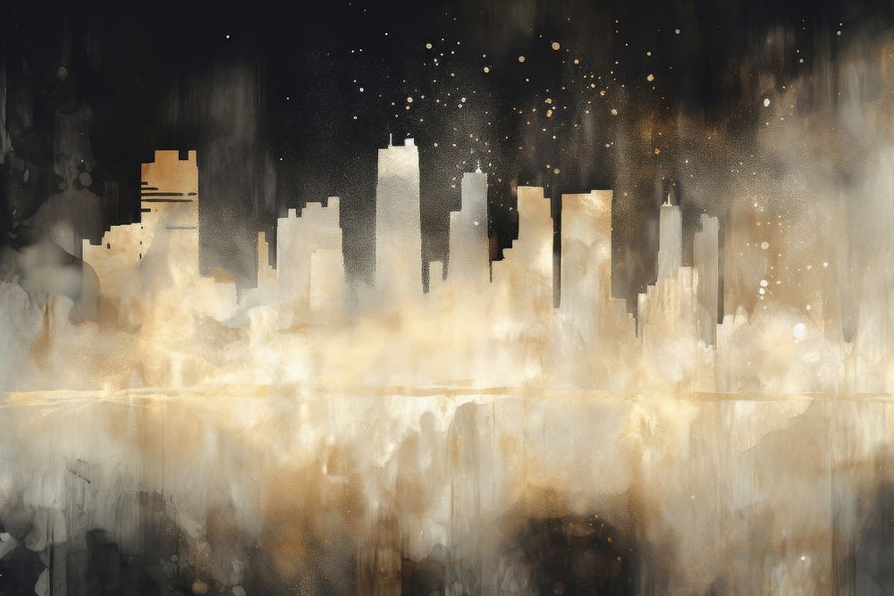 City night watercolor background city backgrounds outdoors. AI generated Image by rawpixel.