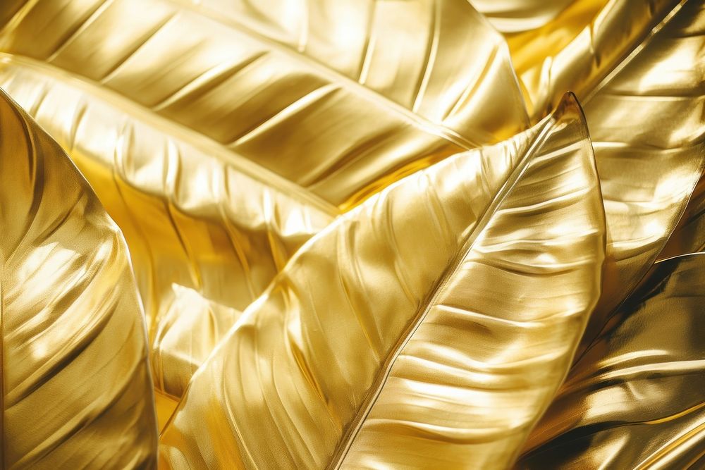 Banana leaf gold backgrounds silk. AI generated Image by rawpixel.
