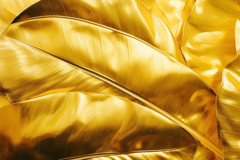Banana leaf gold backgrounds abstract. AI generated Image by rawpixel.