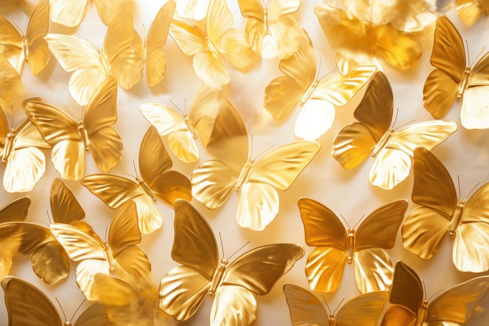 Butterfly gold backgrounds petal. AI generated Image by rawpixel.
