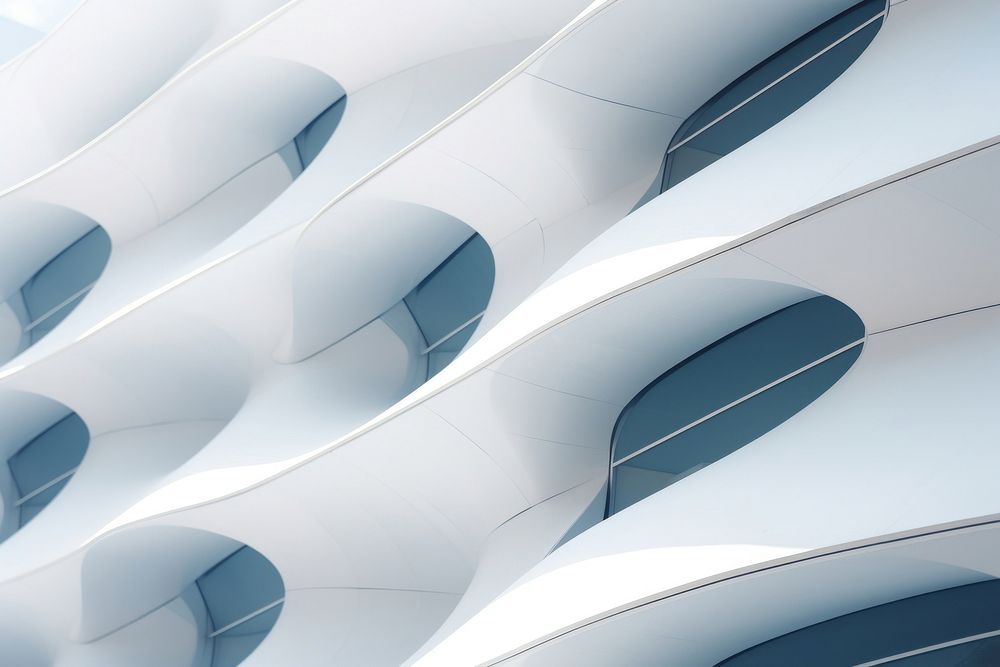 The white facade of a building architecture futuristic pattern. AI generated Image by rawpixel.