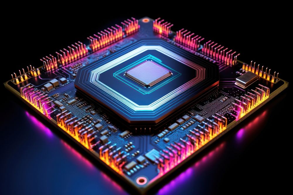 CPU chip technology computer cpu. AI generated Image by rawpixel.
