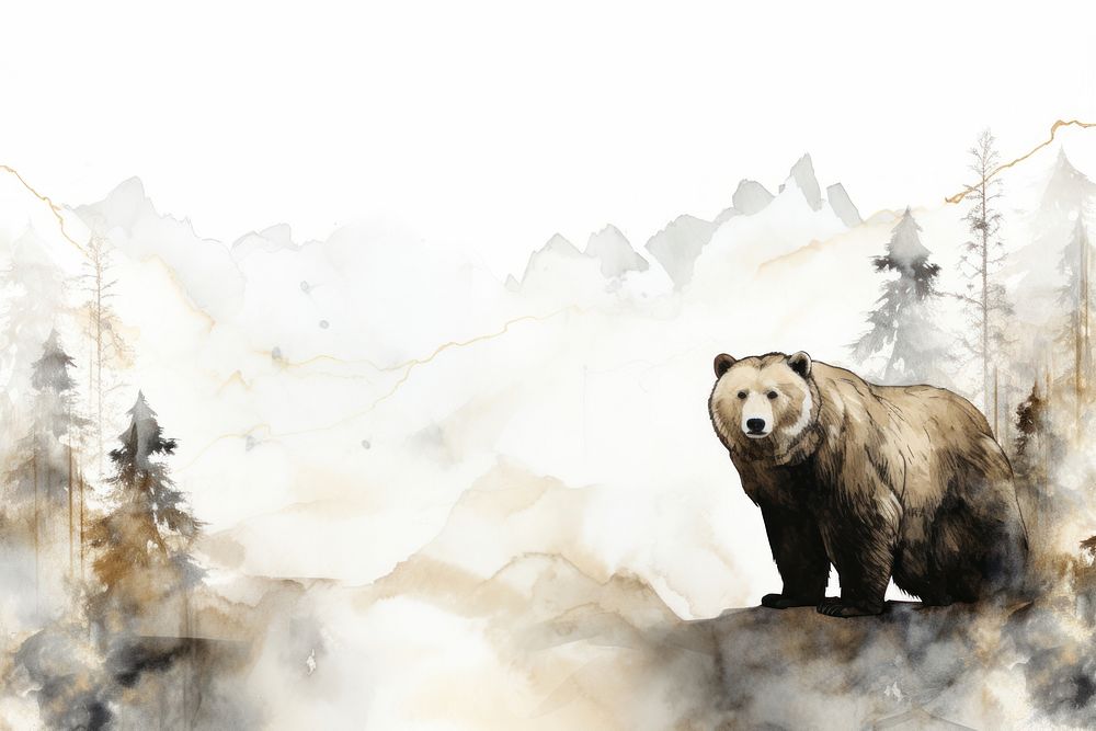Cute animal wildlife mammal bear. AI generated Image by rawpixel.