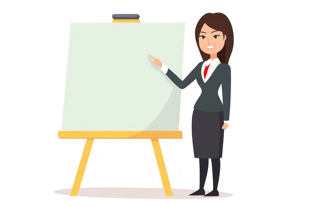 Woman teacher with board whiteboard cartoon adult. AI generated Image by rawpixel.