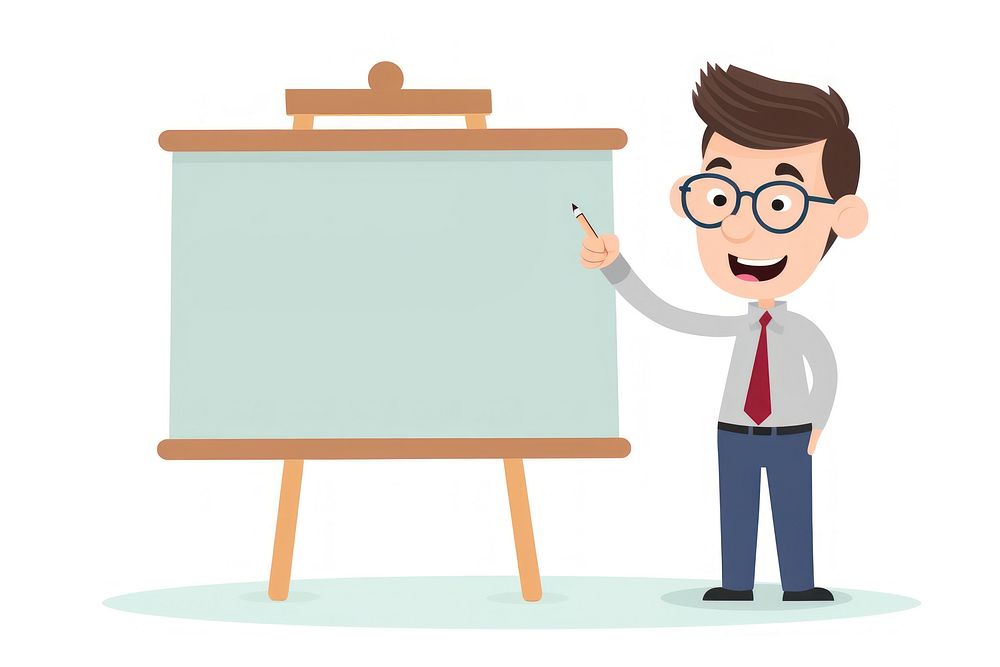 Teacher with board whiteboard cartoon intelligence. AI generated Image by rawpixel.