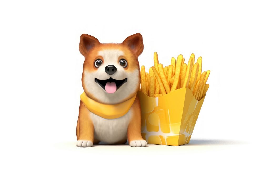 Corgi dog mammal animal fries. AI generated Image by rawpixel.