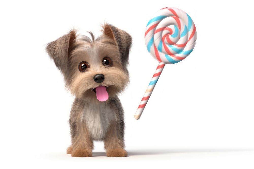 Yorkshire terrier dog candy confectionery lollipop. AI generated Image by rawpixel.