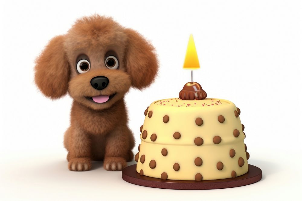 Poodle dog cake dessert mammal. AI generated Image by rawpixel.