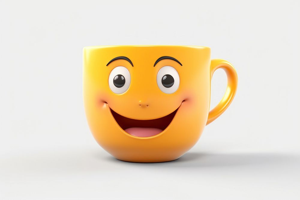 Tea cup cartoon coffee face. AI generated Image by rawpixel.