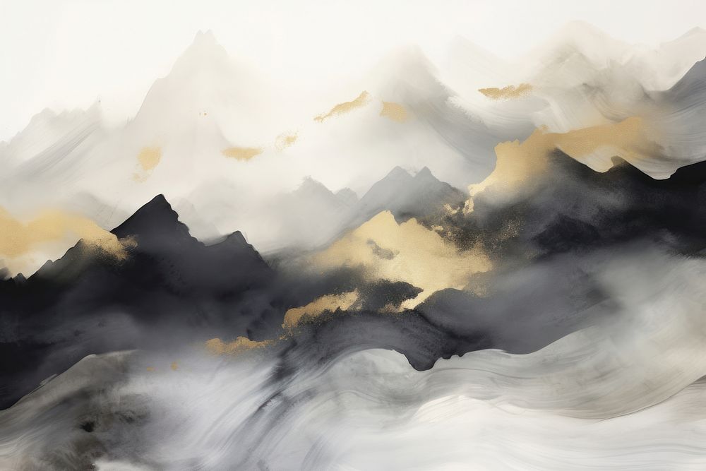 A black mountain watercolor background painting backgrounds landscape. AI generated Image by rawpixel.