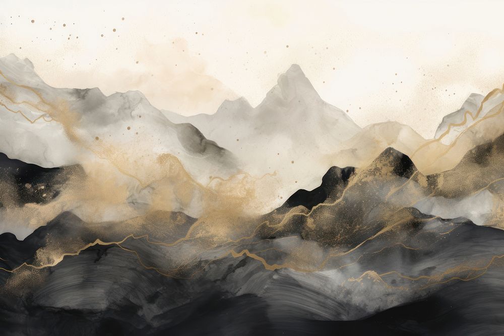 A black mountain watercolor background painting backgrounds outdoors. AI generated Image by rawpixel.