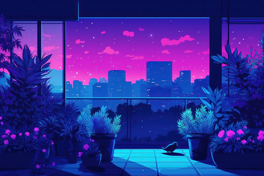 Gardening purple outdoors night. AI generated Image by rawpixel.