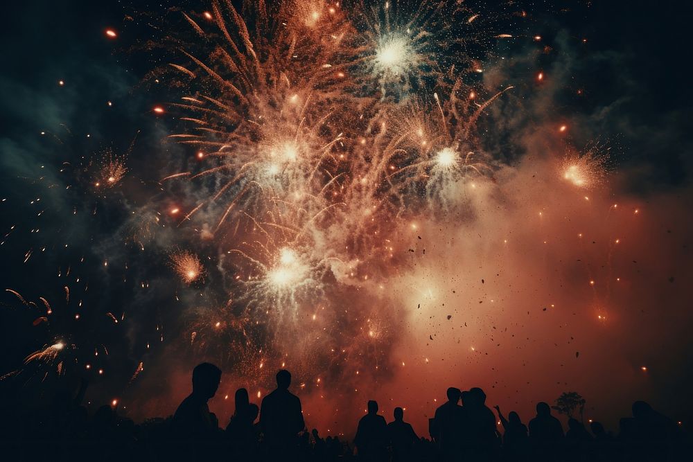 Firework party Celebration fireworks celebration outdoors. AI generated Image by rawpixel.