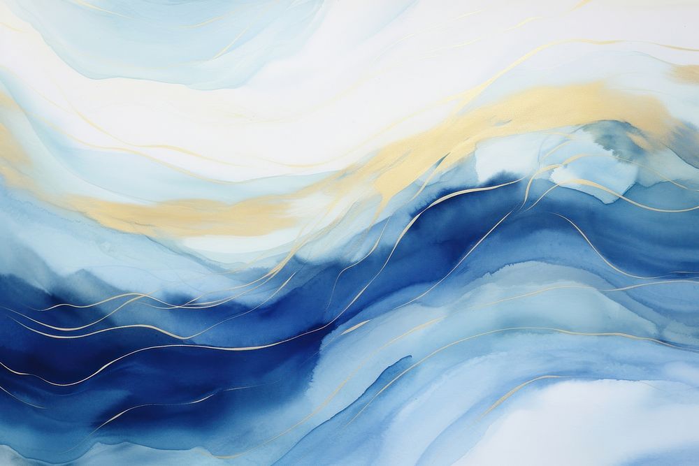 Blue ocean wave painting backgrounds nature. 
