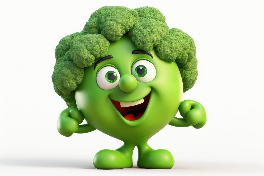 Broccoli vegetable cartoon green. AI generated Image by rawpixel.