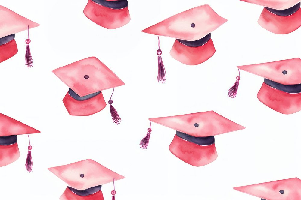Graduation cap backgrounds pattern text. AI generated Image by rawpixel.