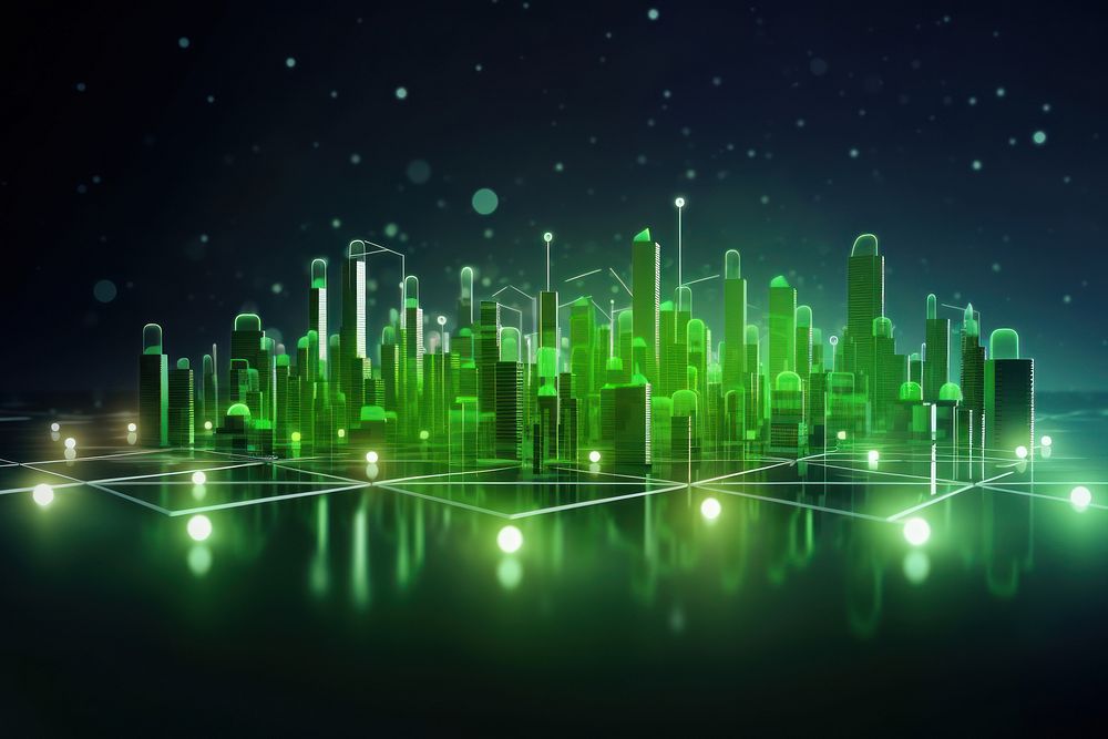 Green sustainable city technology abstract outdoors. AI generated Image by rawpixel.