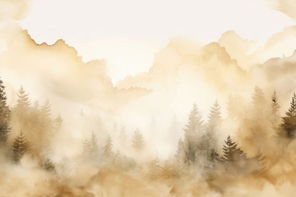 Forrest watercolor background backgrounds mountain outdoors. AI generated Image by rawpixel.
