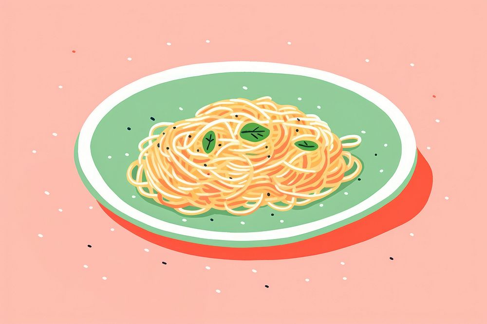 Pasta dish spaghetti food carbonara. AI generated Image by rawpixel.