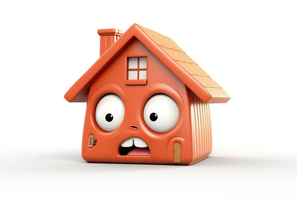 House cartoon face white background. AI generated Image by rawpixel.