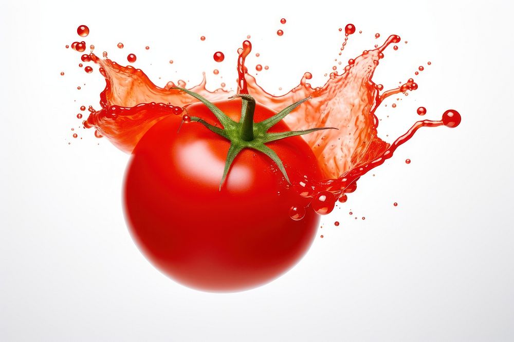 Tomato on ketchup splash vegetable plant food. AI generated Image by rawpixel.