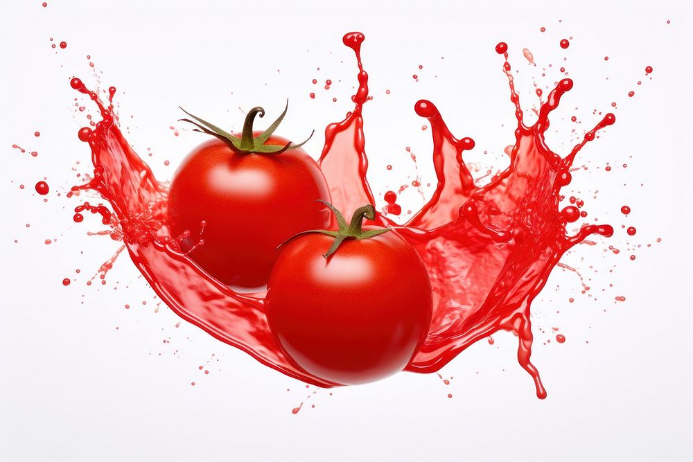 Tomato on ketchup splash vegetable plant food. AI generated Image by rawpixel.